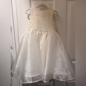 Elegant Cream Lace Kids Dress